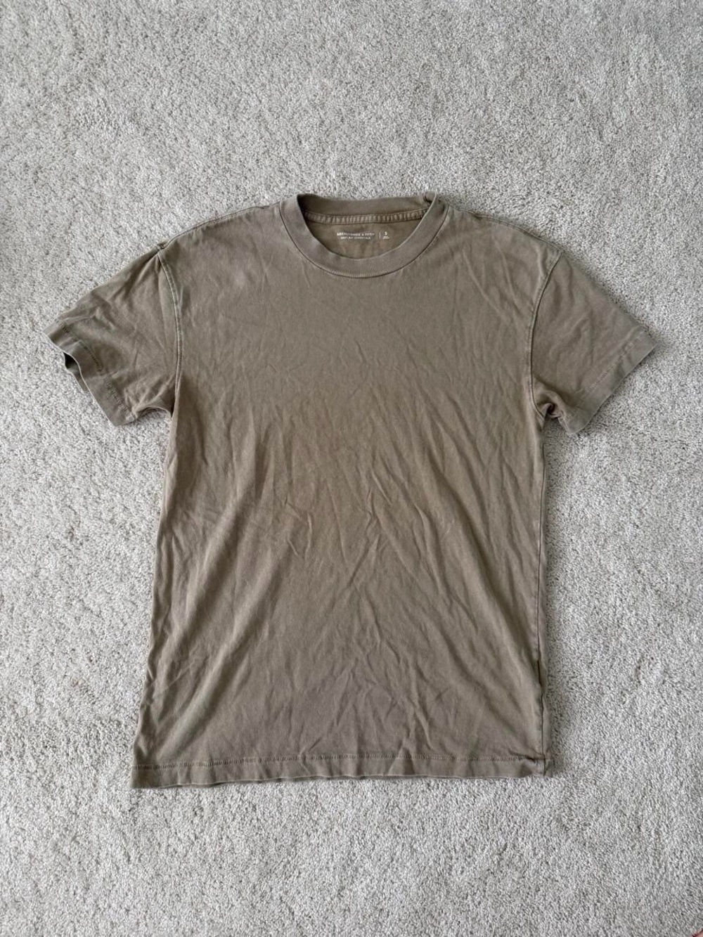 Abercrombie & Fitch Tan Short Sleeve Crew Tee